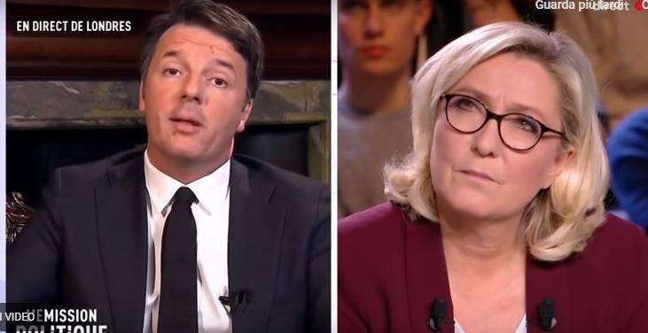 "Parli di vittorie?", "No a lezioni". È scontro tv tra Renzi e Le Pen