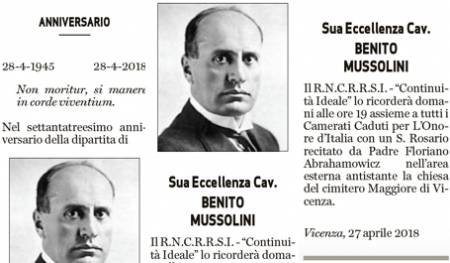 Mussolini, il direttore del Giornale di Vicenza: "I morti si rispettano"