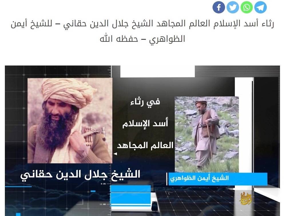 Al Qaeda celebra Haqqani, il fratello ideologico di bin Laden