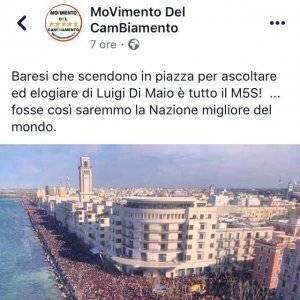 "Folla oceanica per Di Maio". Ma il M5s pubblica la foto della festa di San Nicola a Bari