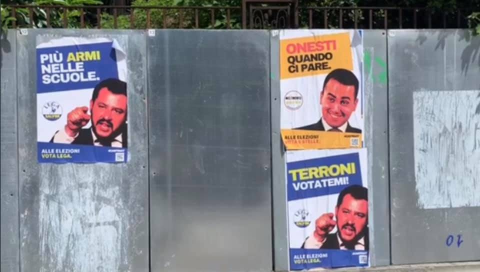 "Terroni votatemi": i finti manifesti elettorali di Salvini e Di Maio