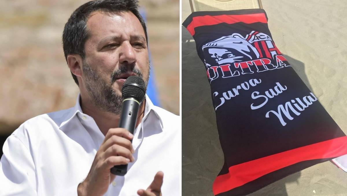 Salvini fa il pieno di like sui social con la foto del Milan: "Il mio ombrellone è riconoscibile"