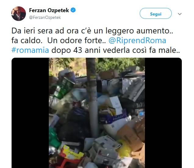 Ferzan Ozpetek tra i rifiuti di Roma, arriva anche la sua testimonianza