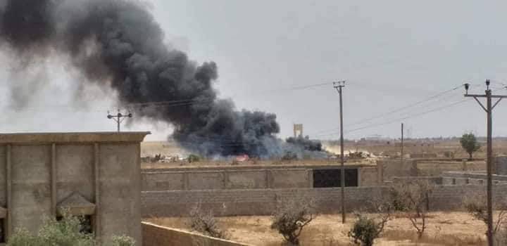 La colonna di fumo dopo l'esplosione a Bengasi in una foto di SpecialeLibia.it