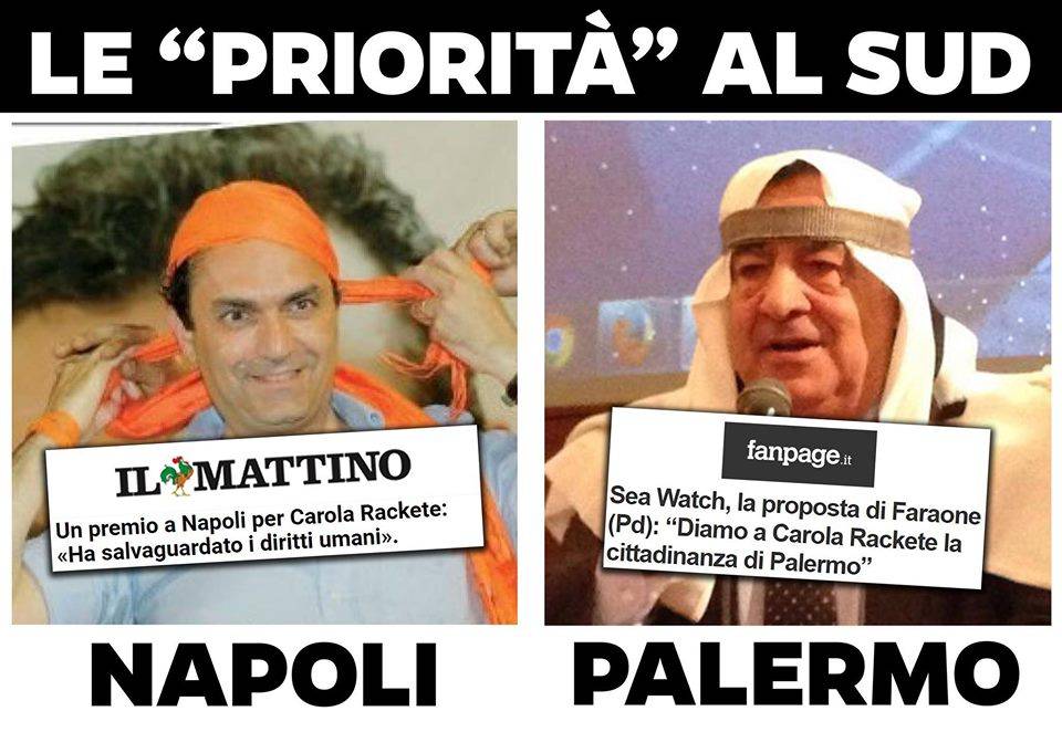 Salvini bacchetta i sindaci buonisti: "Le priorità del Sud? I premi alla capitana"