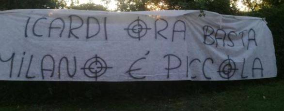 Icardi, striscione di minaccia da parte degli ultrà: "Milano è piccola"