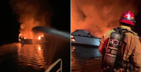 Una nave va a fuoco al largo di Los Angeles, si temono 34 vittime