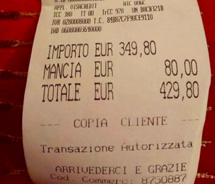 Roma, la stangata su due turiste: 350 euro per due primi e acqua