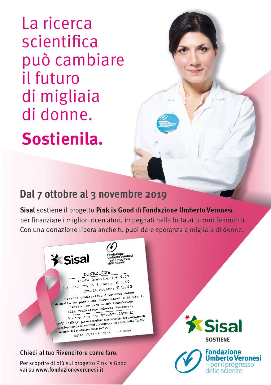 Tumori al seno, con Sisal raccolta di fondi per Fondazione Veronesi