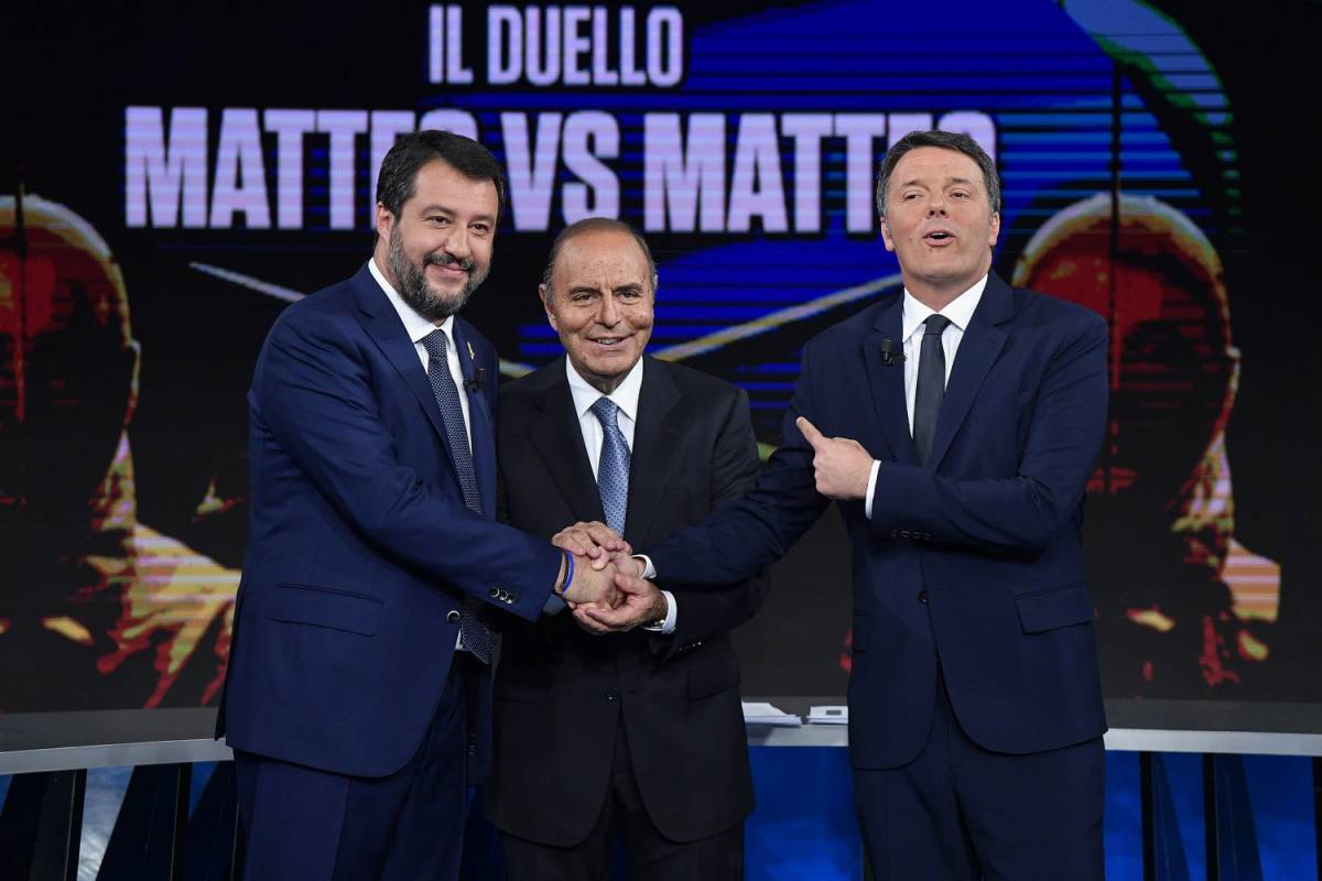 Duello Renzi-Salvini da record: fa più share della Nazionale