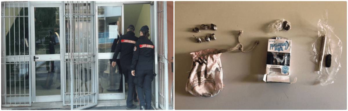 Blitz dei carabinieri a scuola: hashish nascosto nei termosifoni