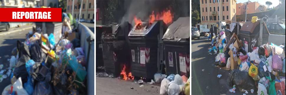Roma di nuovo invasa dalla spazzatura: cassonetti in fiamme e immondizia in strada