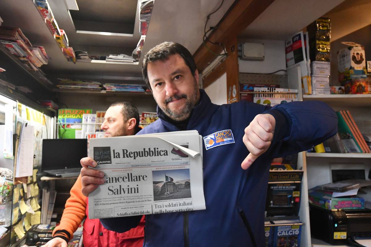 Altra bastonata da Repubblica: "Salvini adesso ci dà la caccia"