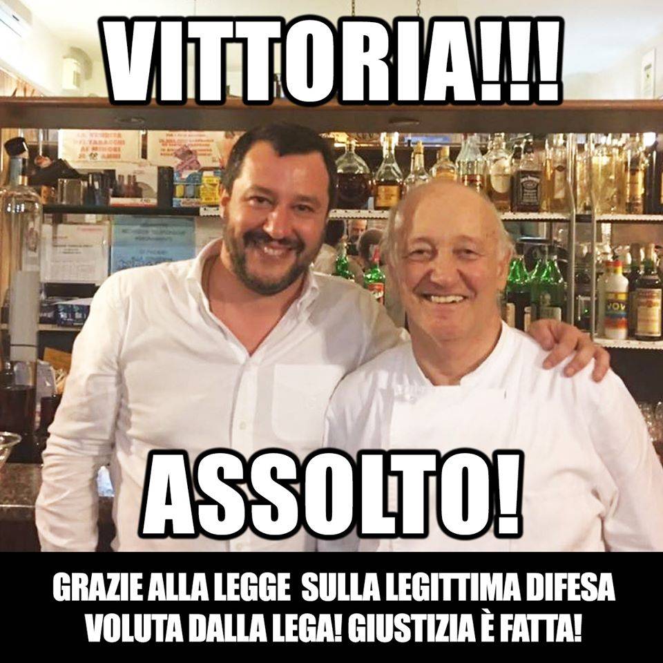 Uccise un ladro: oste assolto Dal giudice un assist a Salvini