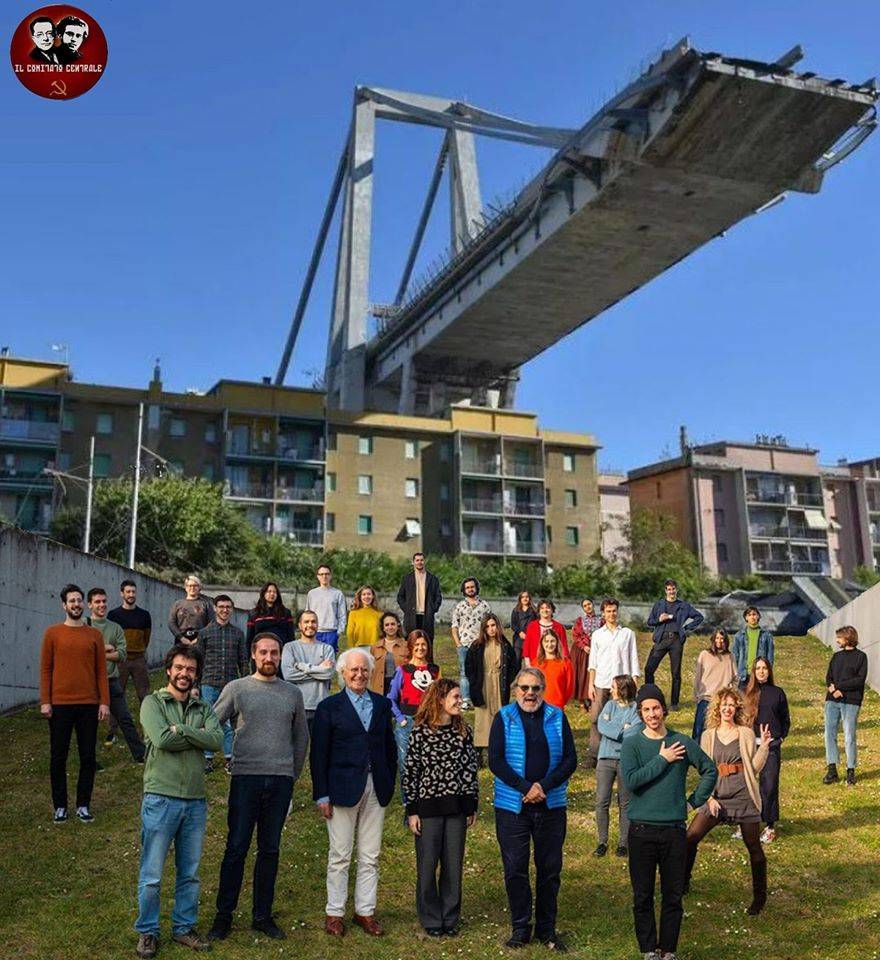 Facebook censura il fotomontaggio con le Sardine e il Ponte Morandi