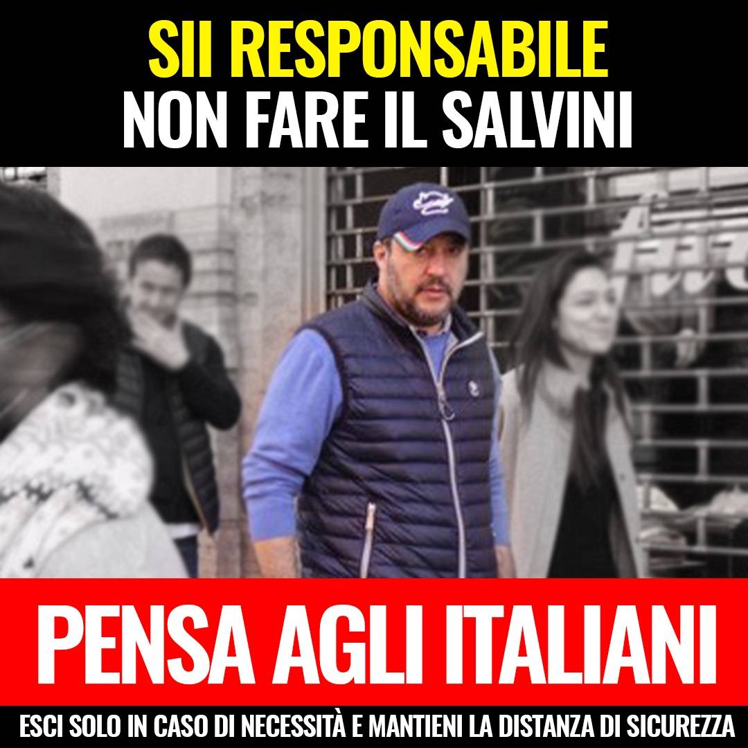 Coronavirus, M5s all’attacco di Salvini: "Non fare come lui, sii responsabile"
