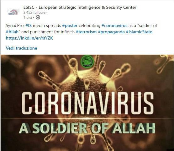 L'Isis festeggia il coronavirus: "È una punizione di Allah"