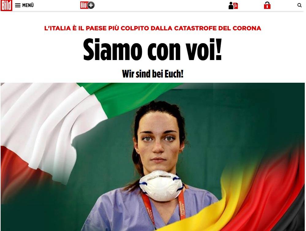 Dalla "Bild" solidarietà all'Italia. Con le parole