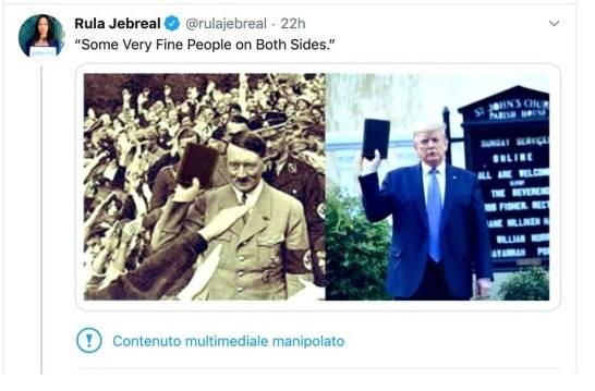 Scivolone della Jebreal: attacca Trump sui social ma posta una foto fake