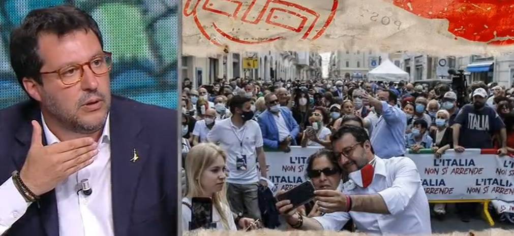 Battibecco Floris-Salvini: "Perché si è tolto la mascherina?"