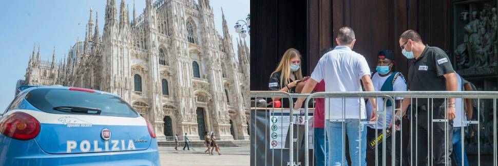 Migrante semina il panico in Duomo: punta il coltello all'agente e lo fa inginocchiare