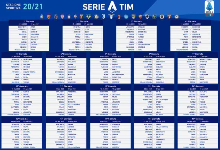 Il calendario completo di Serie A. I "big match" che ribaltano tutto