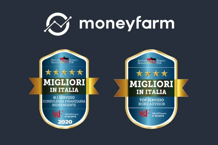 “Moneyfarm è il Miglior Consulente Finanziario per il quinto anno di fila”
