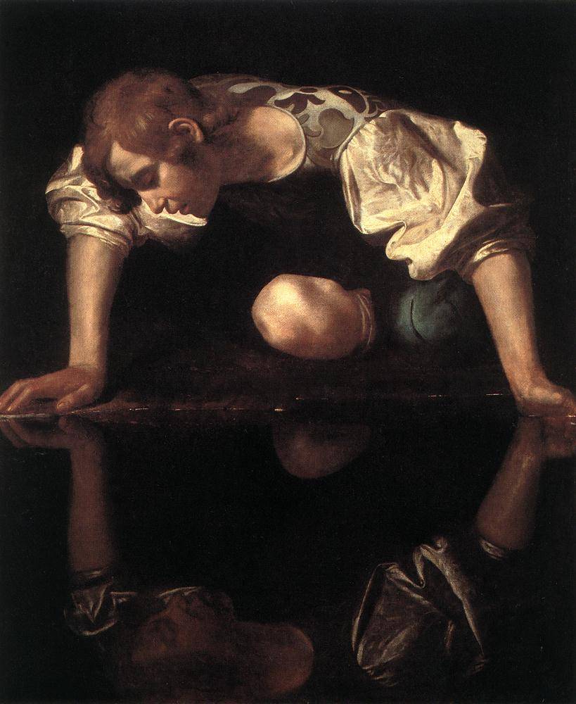 Narciso si specchia e dice: "Io non sono Caravaggio"