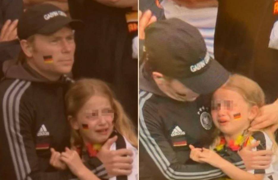 Germania fuori e la bimba piange. Ma allo stadio finisce male