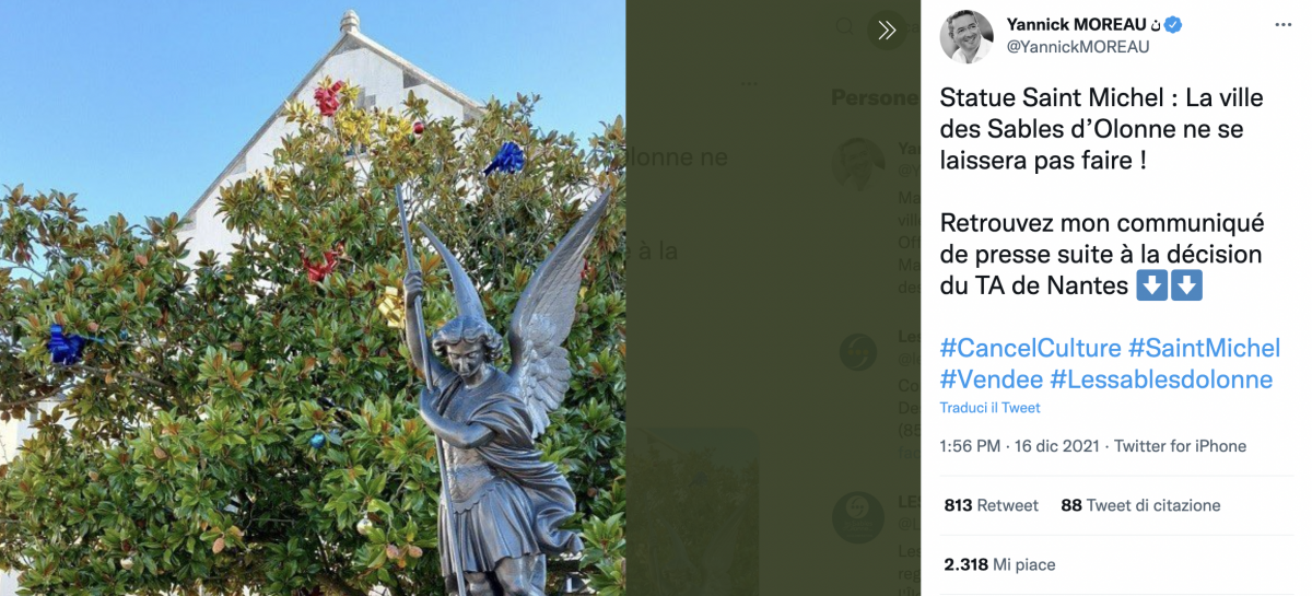 Francia, la cancel culture contro la statua di San Michele