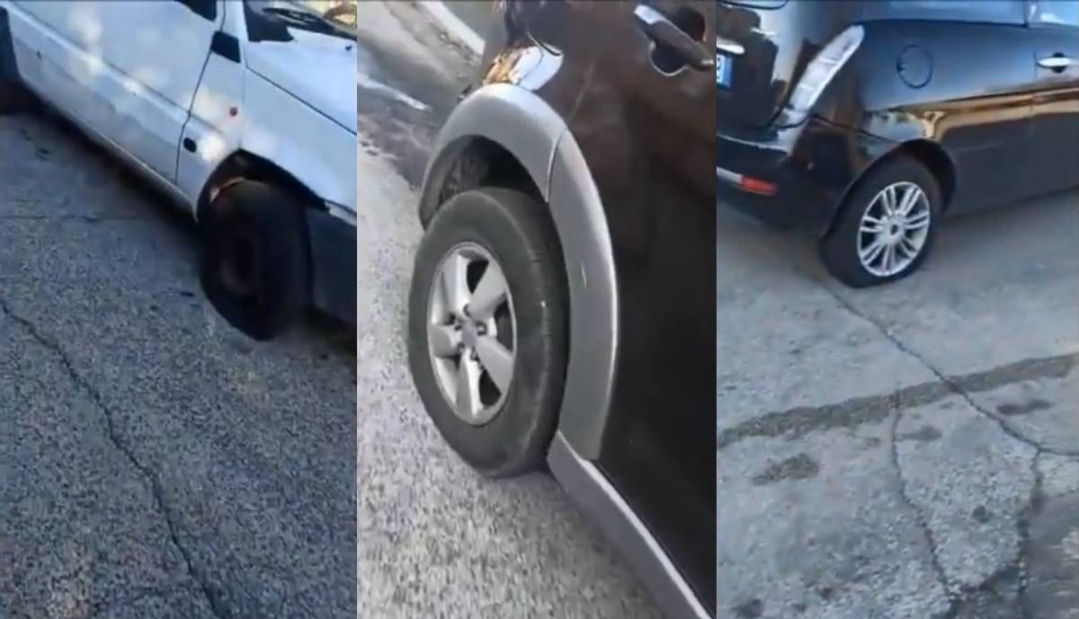 Strage di pneumatici a Rocca di Papa: oltre 100 auto colpite