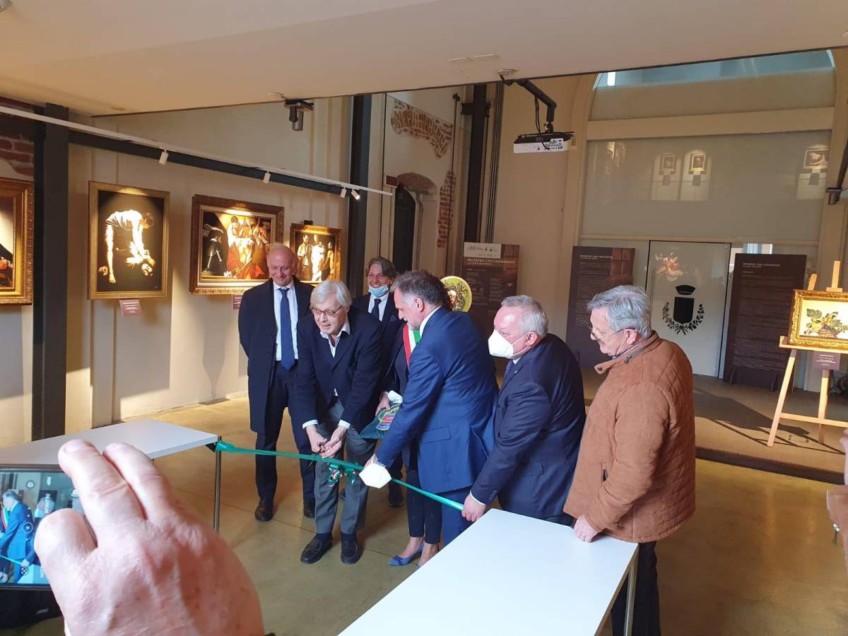 Vittorio Sgarbi all'inaugurazione della mostra Caravaggio-La luce sui Santi