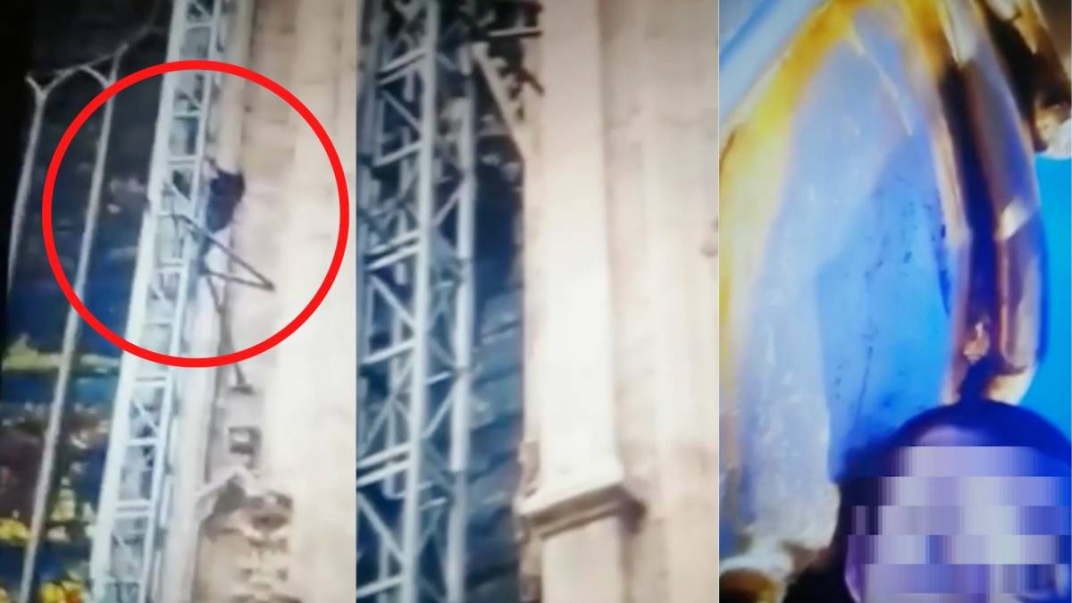 Follia a Milano: scala il Duomo e si fa un selfie con la Madonnina