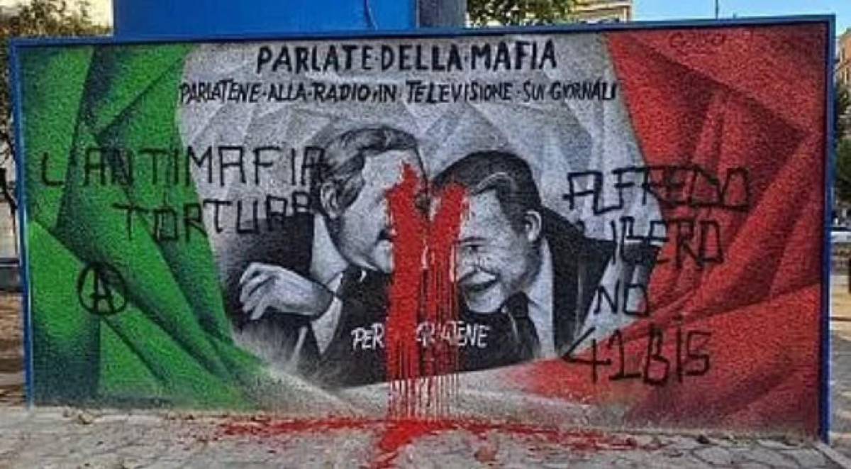 Vandalizzato il murale per Falcone e Borsellino. "Inaccettabile"