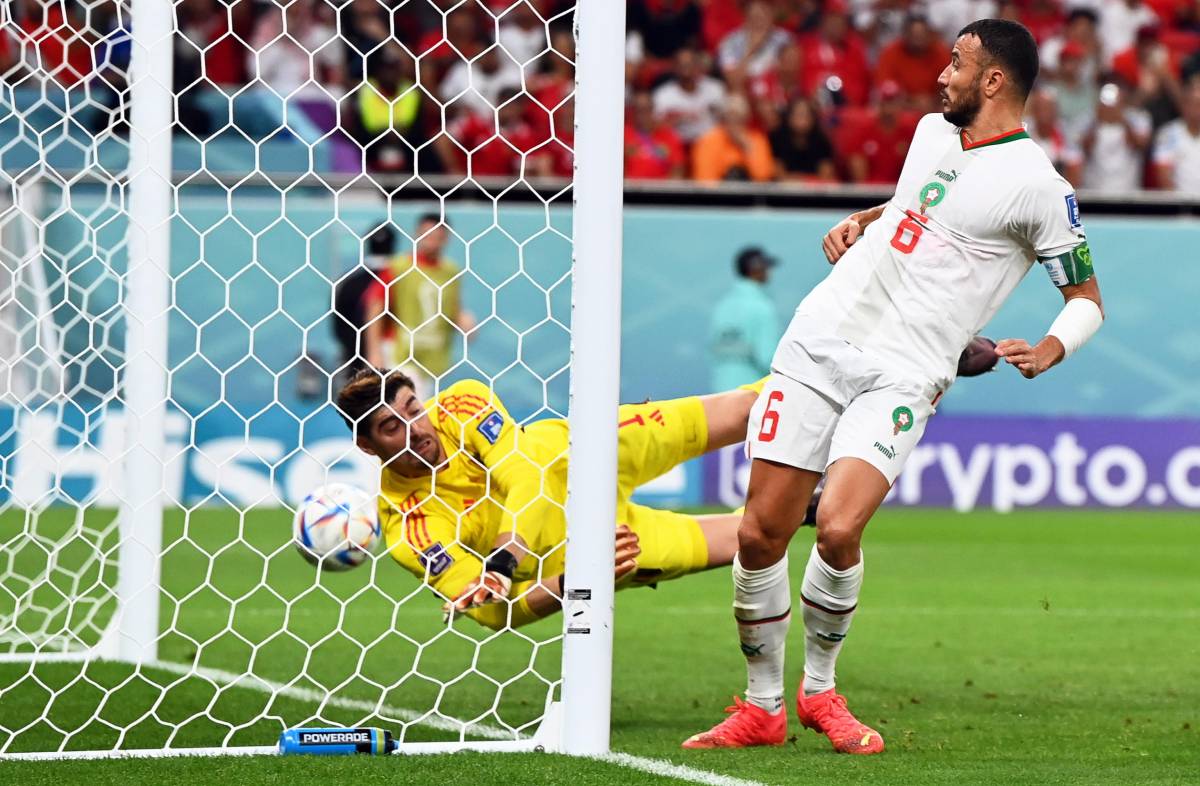 Sabiri segna il gol dell'1-0 in Belgio-Marocco