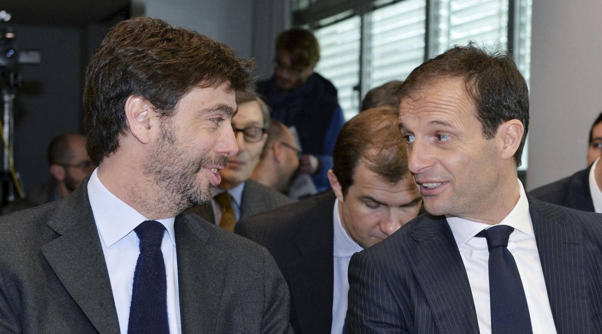 Massimiliano Allegri e l'ex presidente Andrea Agnelli nel 2015