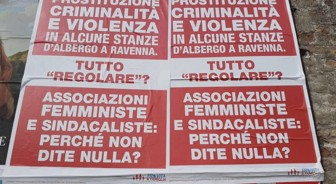 I manifesti dell'Associazione Pro Vita & Famiglia apparsi a Ravenna