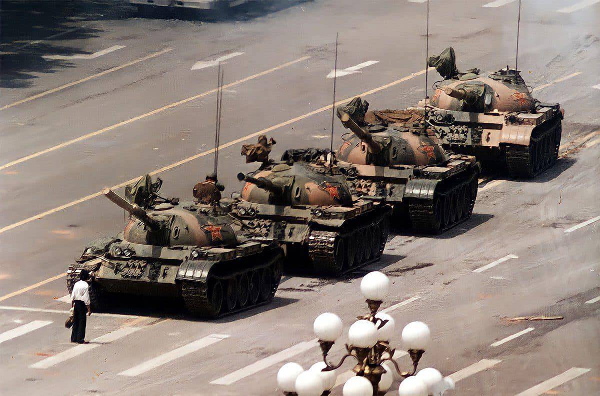 Un'immagine simbolo della protesta di piazza Tienanmen