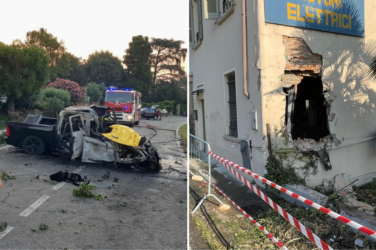 Pick-up sventra una villetta e prende fuoco: un morto e quattro feriti 