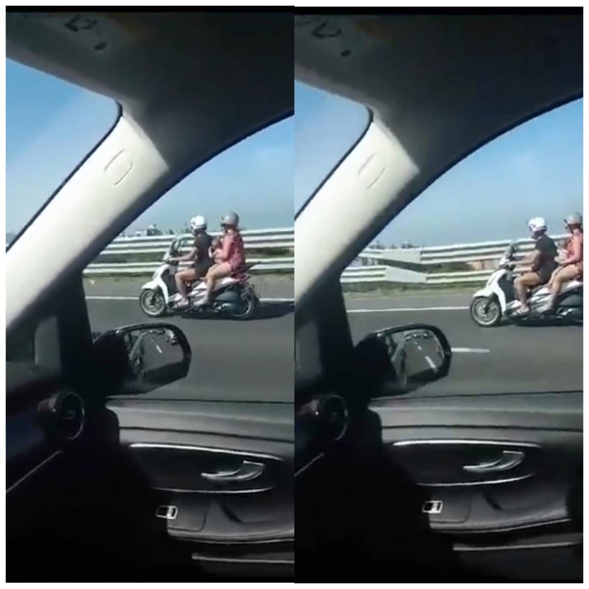 Napoli, in 3 su uno scooter in autostrada con un neonato: il video choc