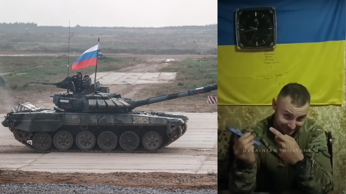Il tank russo è difettoso. E il soldato ucraino telefona al servizio clienti