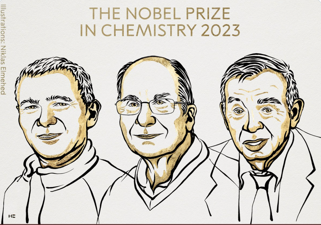 Moungi G. Bawendi, Louis E. Brus e Alexei I. Ekimov, sono i vincitori del Nobel per la Chimica 2023