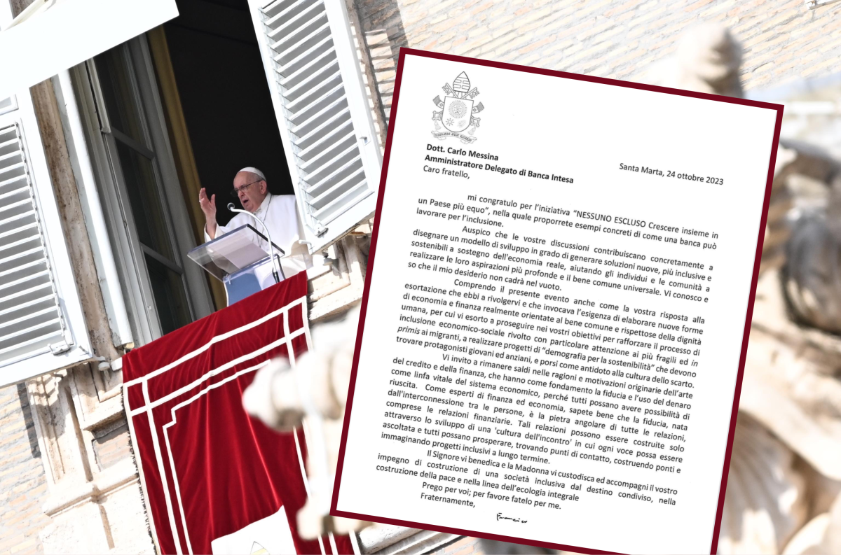 "Rafforzare l'inclusione economico-sociale", il Papa ringrazia Intesa Sanpaolo