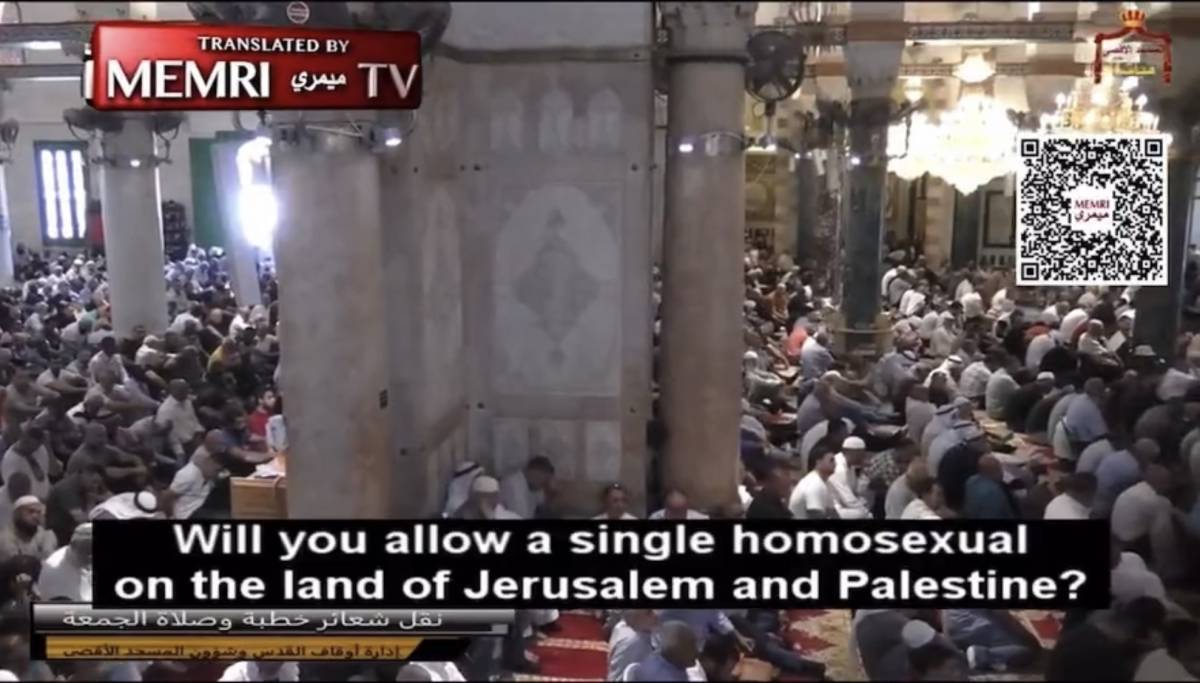 "Nessun omosessuale...". La predica choc nella moschea di Gerusalemme