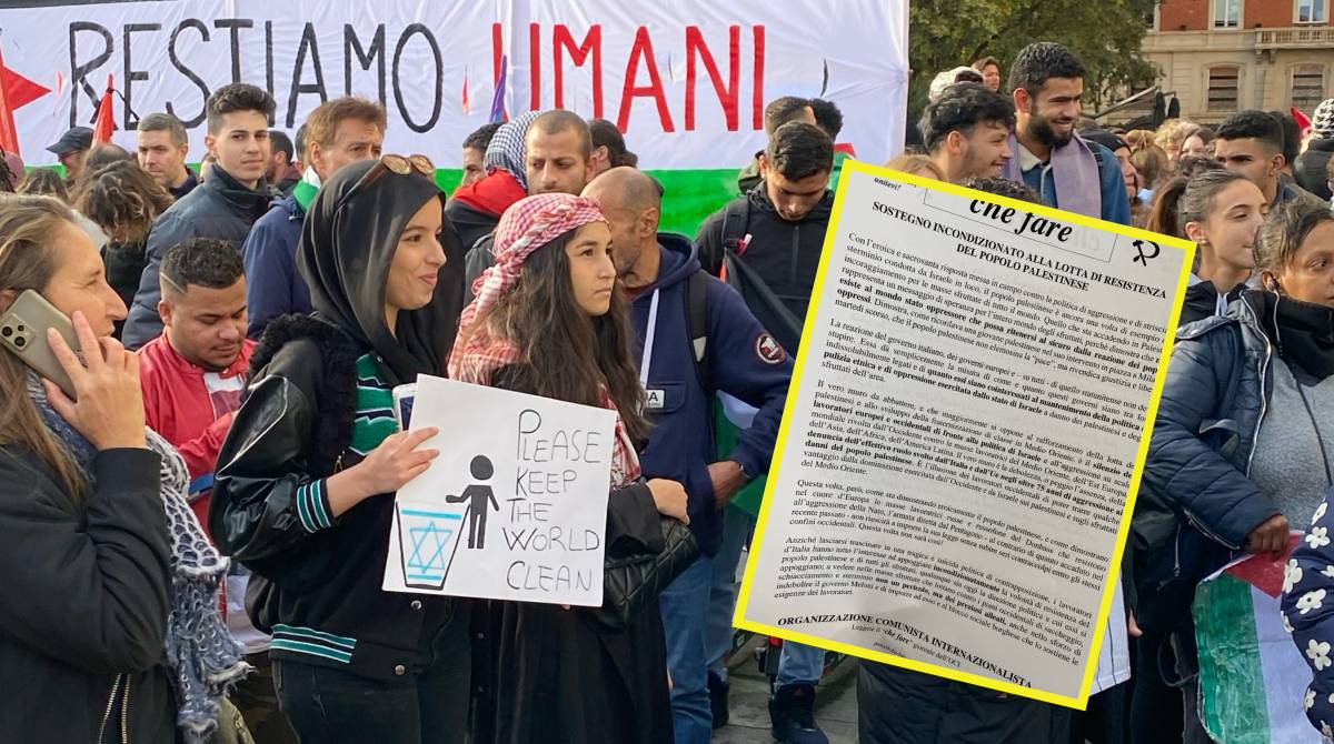 "Eroica risposta". Così al corteo si inneggia al 7 ottobre di Hamas