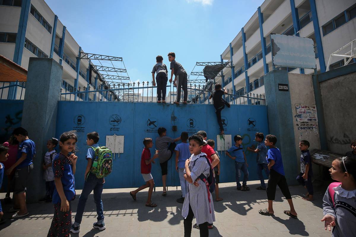 Una scuola gestita dall'Agenzia Onu per i rifugiati palestinesi a Gaza.