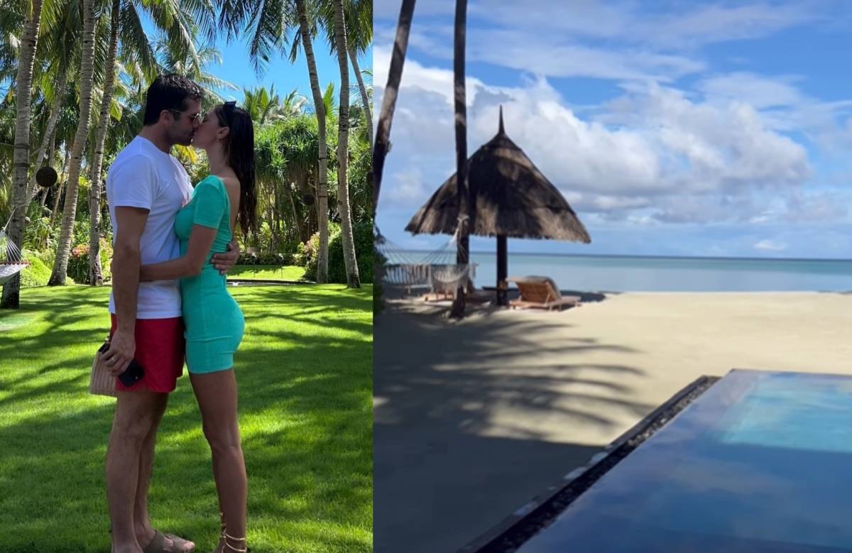 Belen Rodriguez fuga d'amore alle Maldive con Elio nel resort di lusso