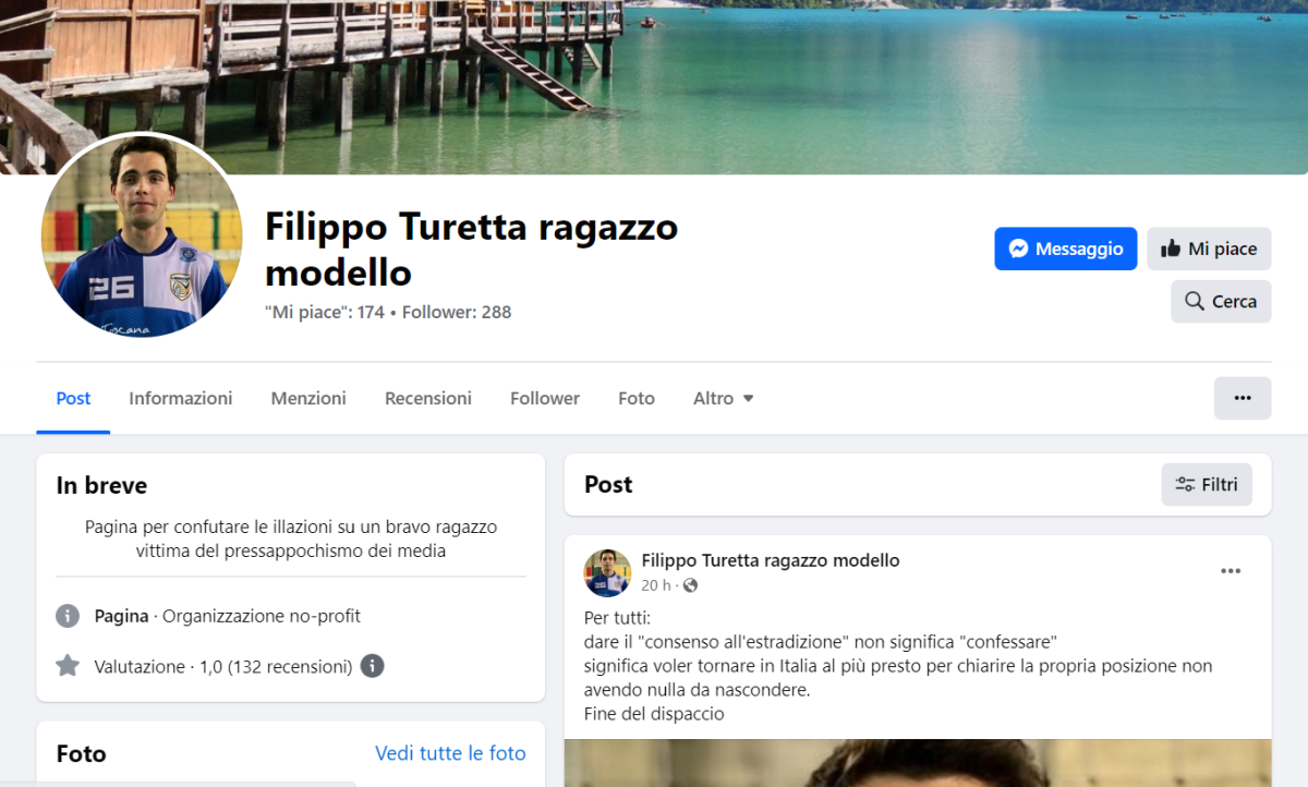 "Ragazzo modello". La pagina choc in difesa di Filippo Turetta