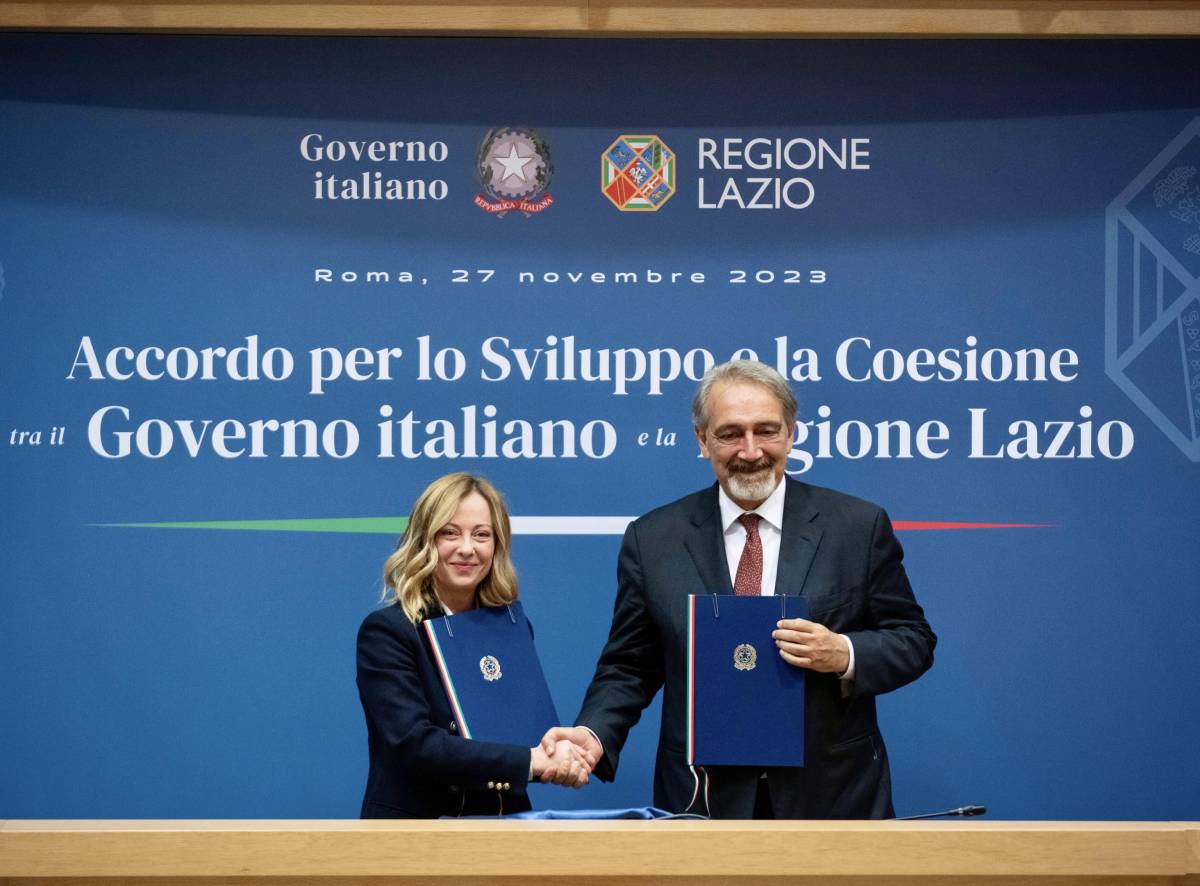 Oltre 2 miliardi per il Lazio: Meloni e Rocca firmano il Patto di coesione