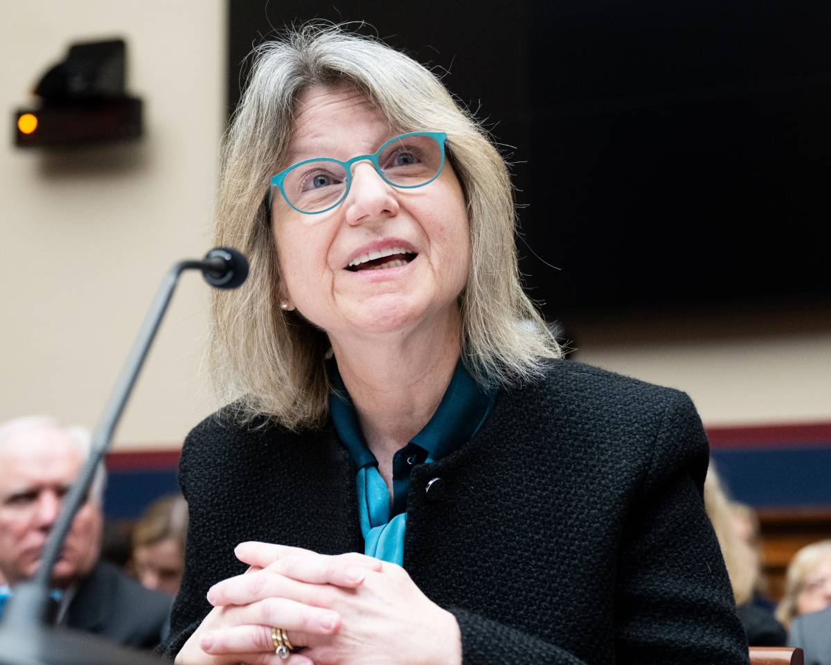 Sally Kornbluth, presidente del Massachusetts Institute of Technology, in un'audizione al Congresso.